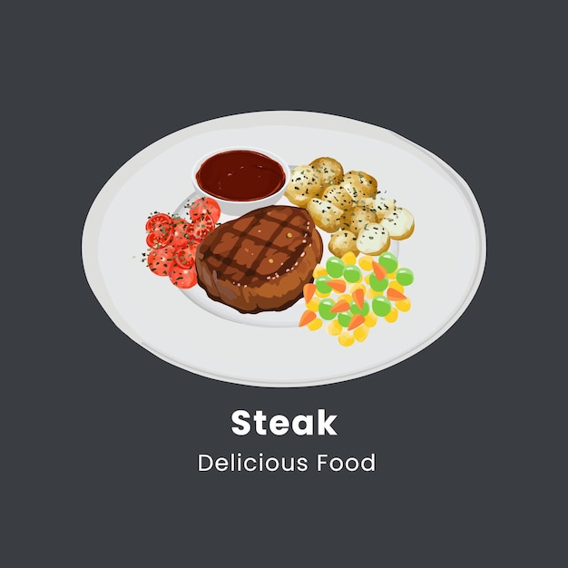 Ein köstliches Steak mit Gemüse