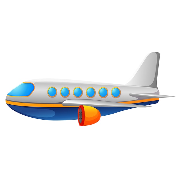 ein kommerzielles Flugzeug auf einer weißen Rückseite
