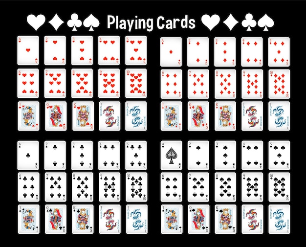 Ein komplettes Deck mit Spielkarten