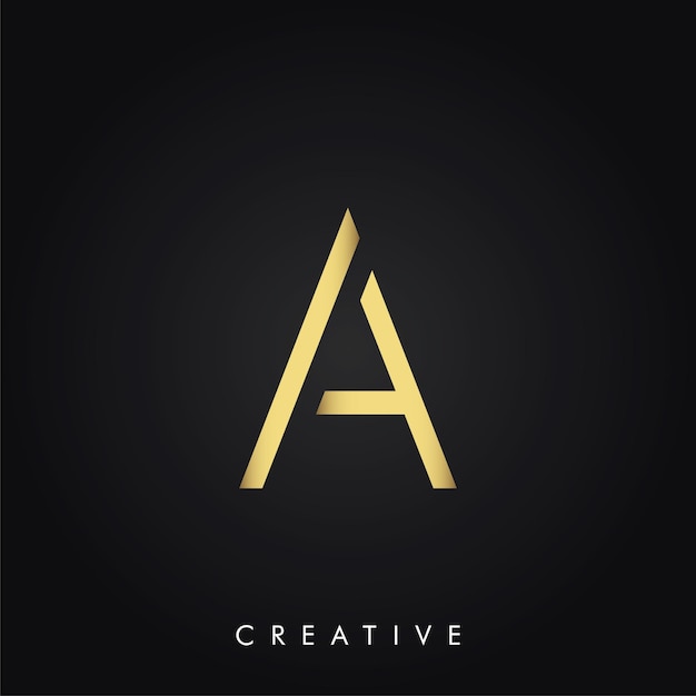 Ein kreatives Minimal-Later-Logo in Goldfarbe Luxus-Logo-Design Premium-Vektor-Later-Logo-Design