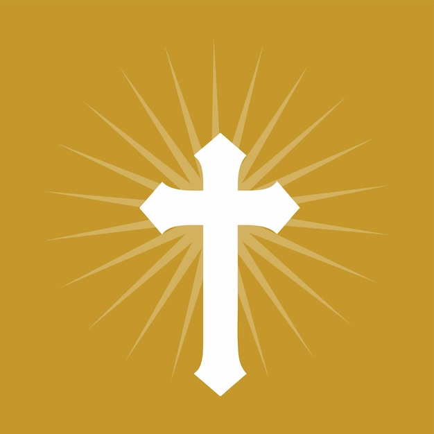 ein Kreuz mit Sonnenstrahlen darauf