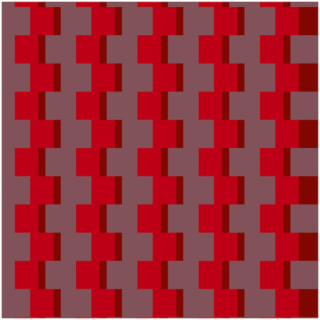 Ein Kreuzstichmuster wird in roter und grauer geometrischer Seamless Optical illusionärer Tapetenkunst dargestellt.