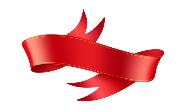 Ein leuchtend rotes Seidenband mit einer realistischen Vektorillustration