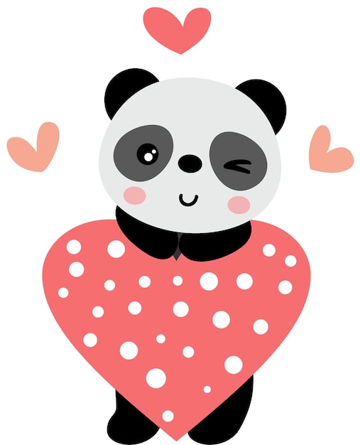 Ein liebenswerter, glücklicher Panda mit Herz