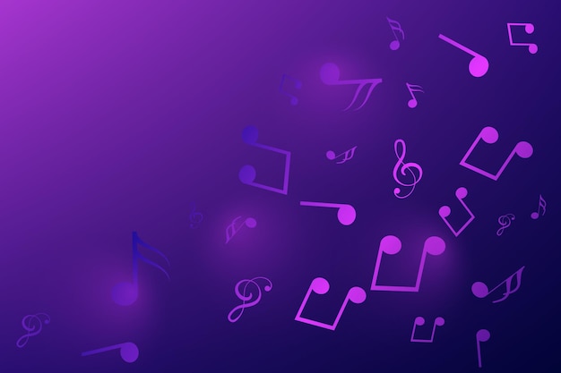 ein lila Hintergrund mit Musiknoten
