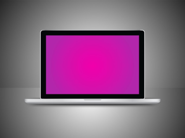 ein lila Laptop mit einem lila Bildschirm, auf dem steht: "Lila Bildschirmen"