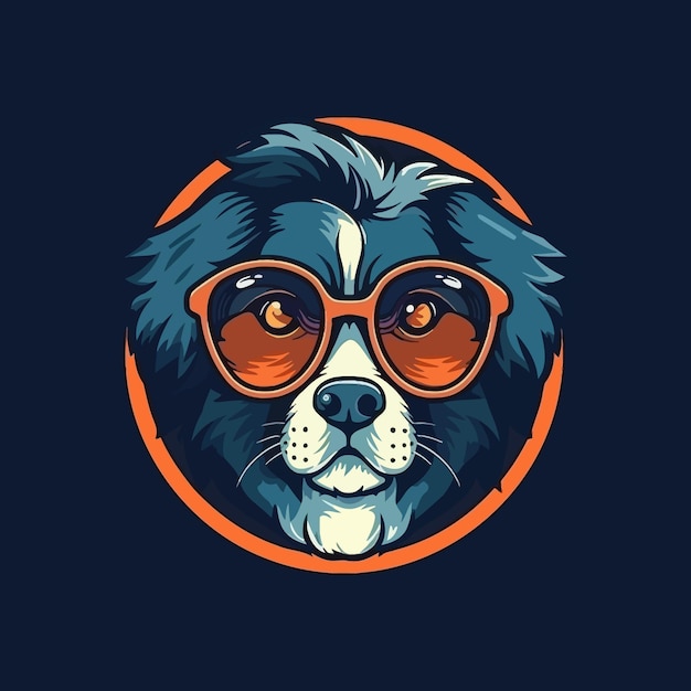 Ein Logo einer Katze mit Brille im E-Sport-Illustrationsstil