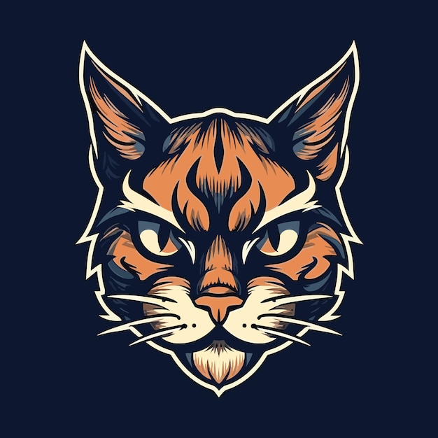 Ein Logo eines Katzenkopfes im E-Sport-Illustrationsstil Vector