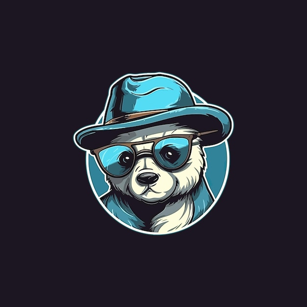 Ein logo eines pandas mit brille im e-sport-illustrationsstil