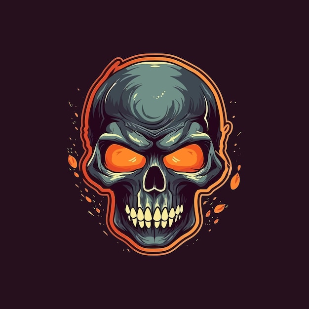 Ein logo eines totenkopfkopfes im e-sport-illustrationsstil