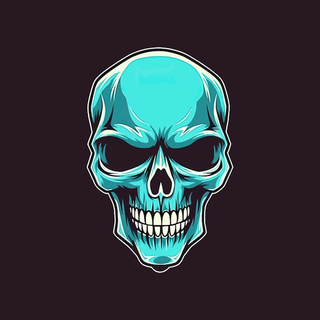 Ein logo eines totenkopfkopfes im e-sport-illustrationsstil