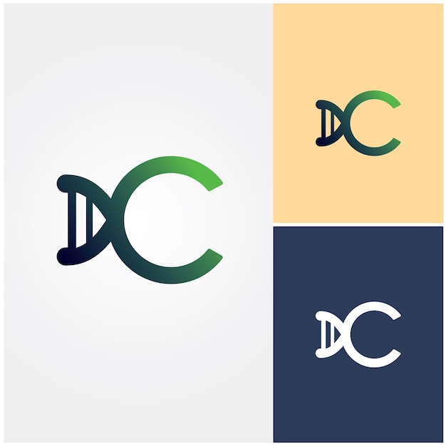 Vektor ein logo für dc mit blauem und grünem hintergrund.