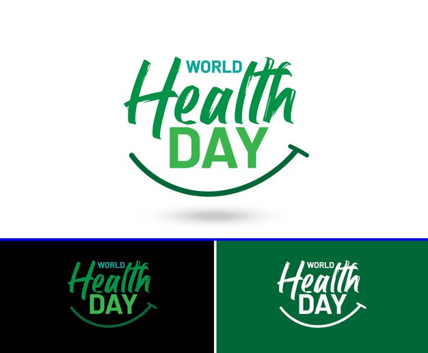 Ein Logo für den Weltgesundheitstag mit einem Lächeln oben links
