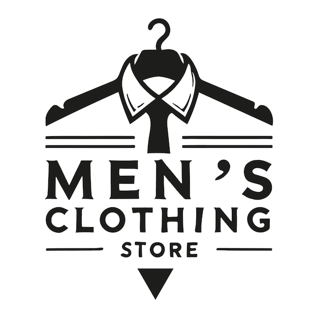 ein Logo für ein Herrenbekleidungsgeschäft, auf dem steht, dass es sich um ein Männerbekleidungszentrum handelt