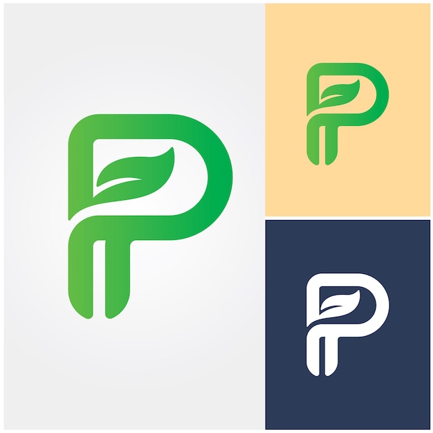 Ein logo für ein unternehmen, das p und ein blatt sagt.