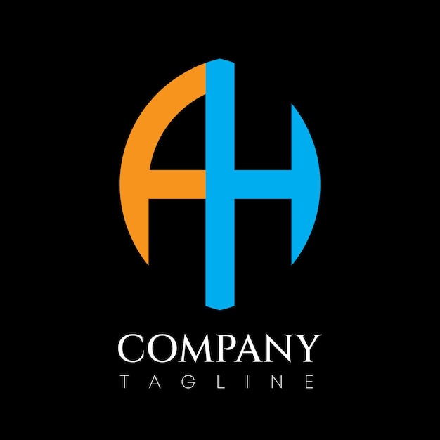 Ein Logo für ein Unternehmen namens ah-Logo auf schwarzem Hintergrund