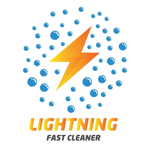 Vektor ein logo für eine firma namens lightning fast cleaner.