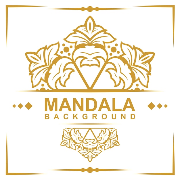 Vektor ein logo für einen mandala-hintergrund mit goldenem design.