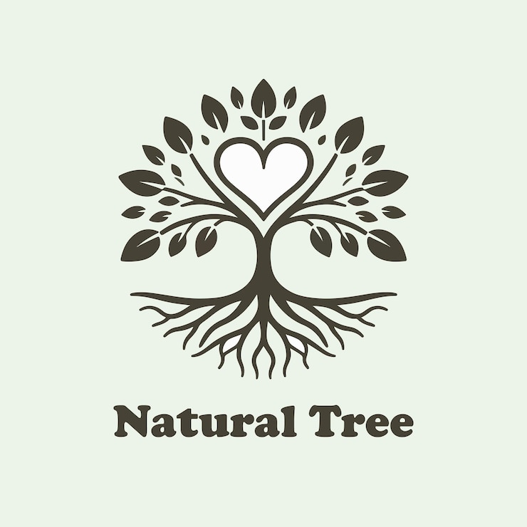 ein Logo für einen natürlichen Baum in natürlichen Farben