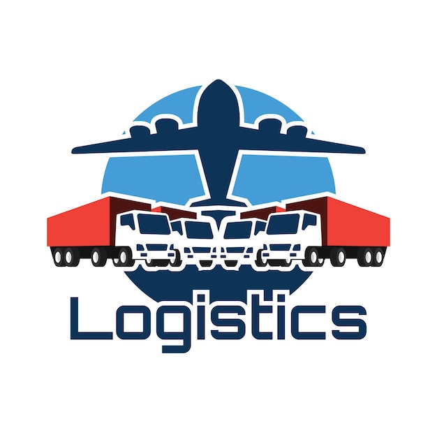 Ein logo für logistik mit einem flugzeug und ein logo für logistik.