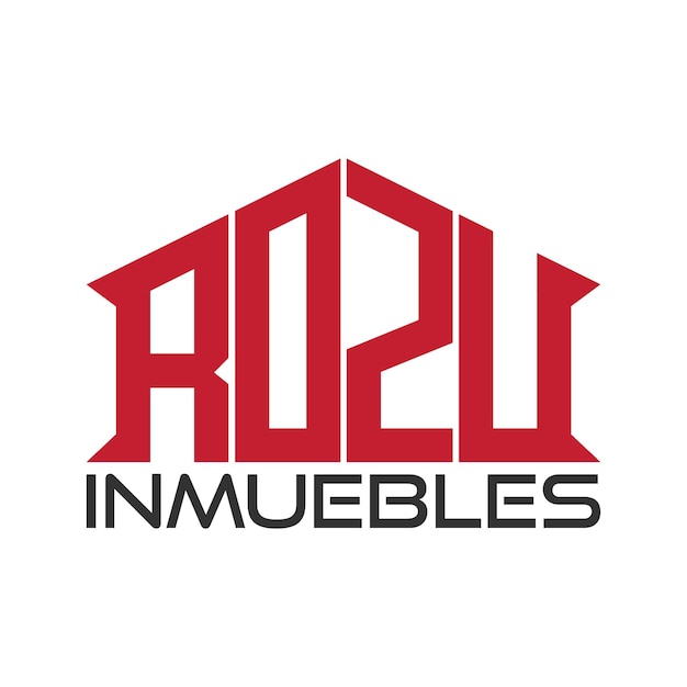 Ein logo für rou in immebules mit rotem dach.