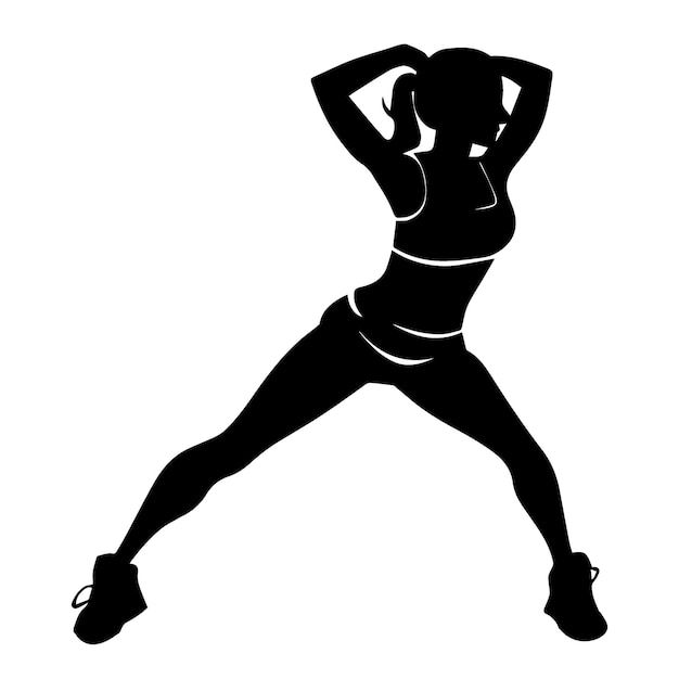 ein Mädchen, das Yoga-Vektorsilhouette macht