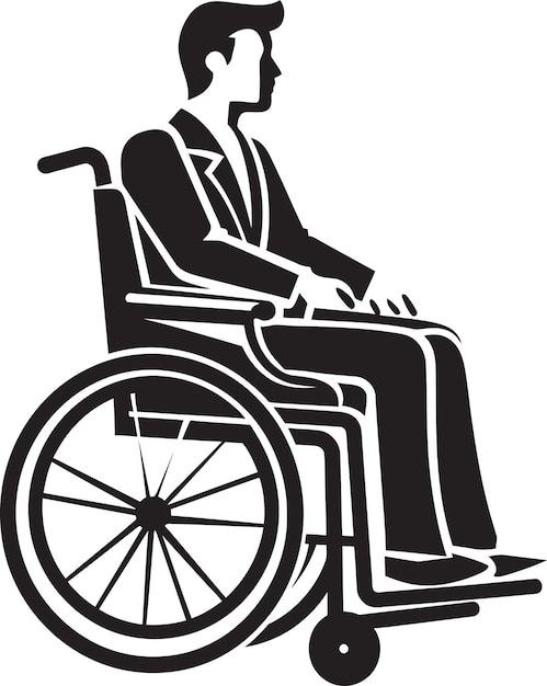 ein Mann in einem Rollstuhl mit einem Mann in einem Anzug, der in einem Stuhl sitzt