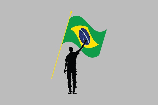 Ein Mann mit brasilianischer Flagge EPS-Vektorillustration der brasilianischen Nationalflagge