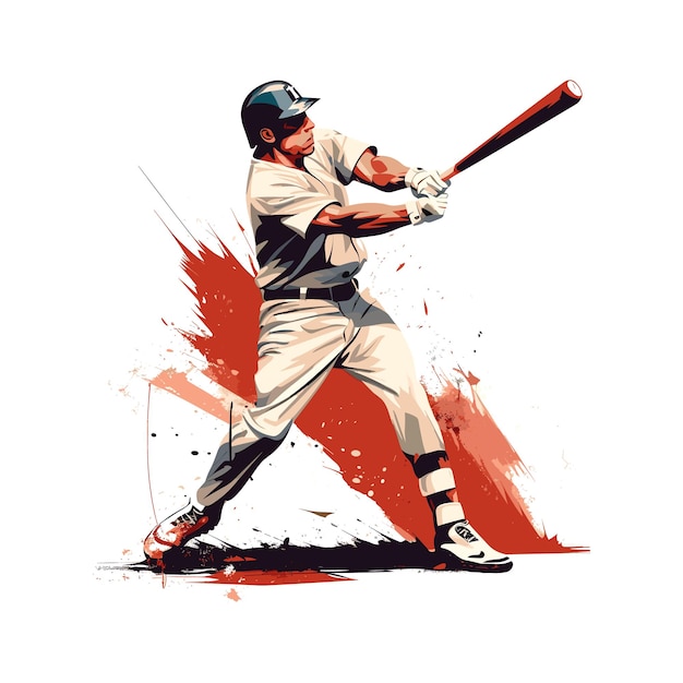 Ein mann schlägt baseball-vektor-illustration