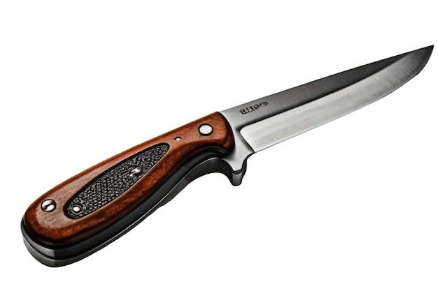 ein Messer mit einem braunen Griff, auf dem steht: