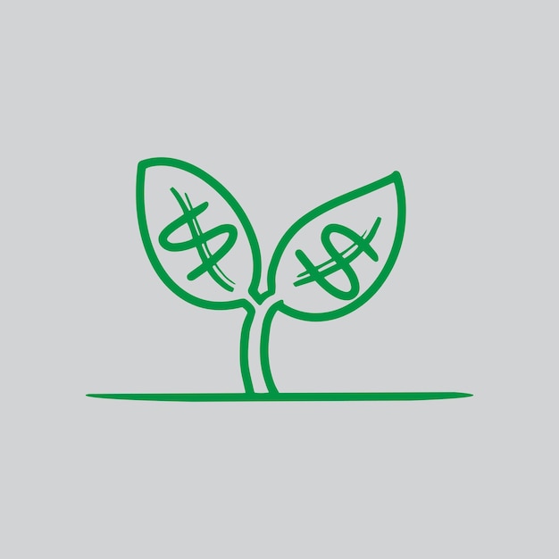 Ein minimales Money-Plant-Logo. Ein ausgezeichnetes Logo, das für jedes Unternehmen geeignet ist.