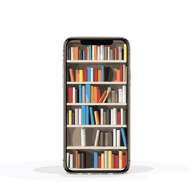 Ein minimalistisches bücherregal mit spaß happ bookworms bücher logo app