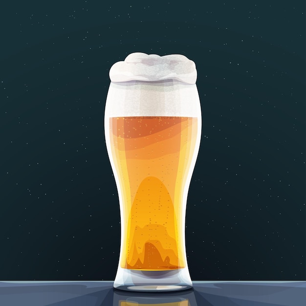 ein modernes Glas Bier im Dunkeln
