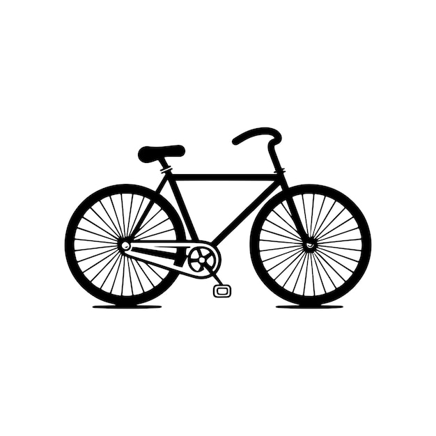 Ein modernes Logo eines Fahrrads mit weißem Hintergrund