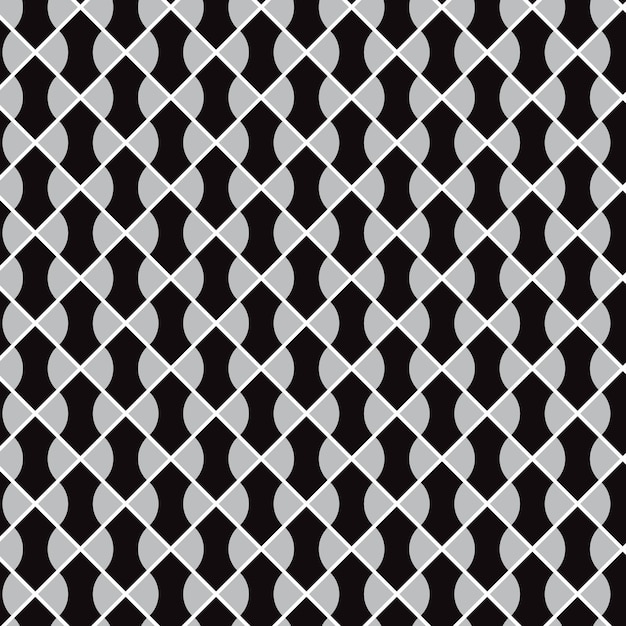 Vektor ein muster aus schwarz-weißen kreisen auf grauem hintergrund
