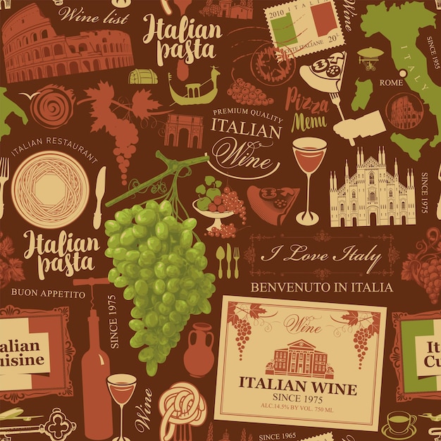Ein nahtloser Hintergrund zum Thema Italien