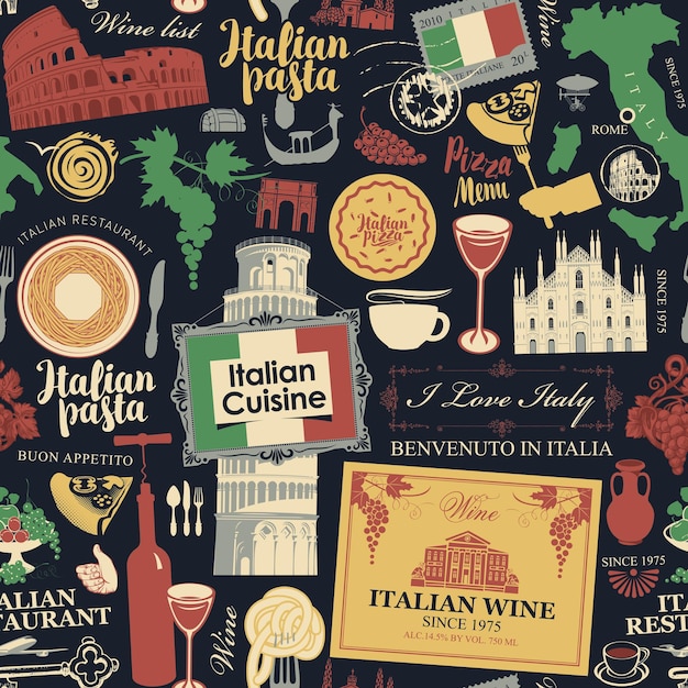 Ein nahtloser Hintergrund zum Thema Italien