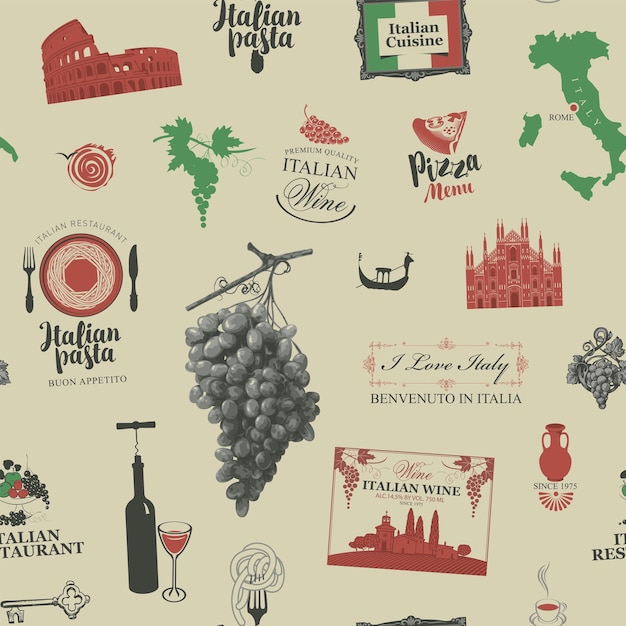 Ein nahtloser Hintergrund zum Thema Italien