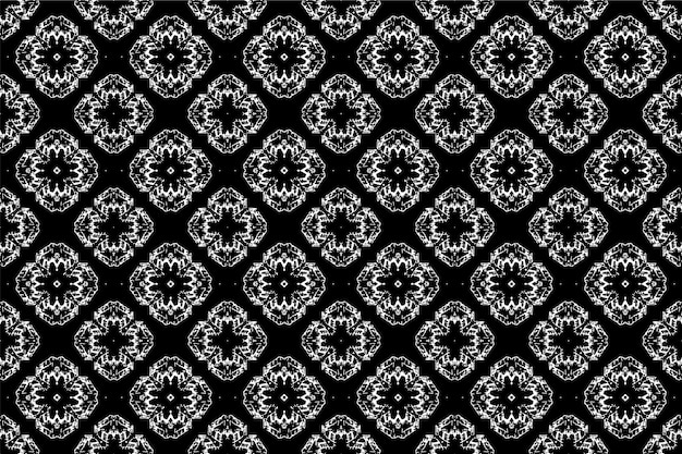 Ein nahtloses Muster, geometrisches Stammesgeometrisches Batik-Ikataztec-Schwarz-Weiß-Nahtloses Muster