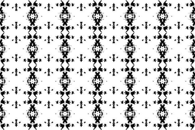 Ein nahtloses muster, geometrisches stammesgeometrisches batik-ikataztec-schwarz-weiß-nahtloses muster