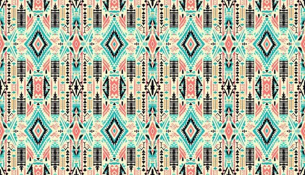 Ein nahtloses Mustergeometrischer tribalgeometrischer Batik-Ikataztec-Stilethnisches Boho-nahtloses Muster