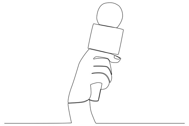 Ein neues Design-Mikrofon Weltpressetag eine Strichzeichnung