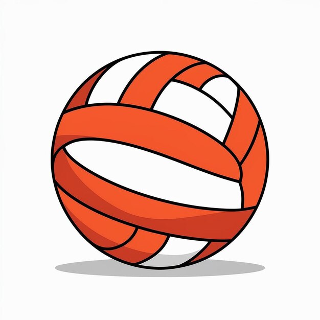 Vektor ein orange-weißer volleyball mit einem roten streifen auf der vorderseite