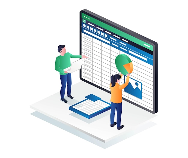 Ein paar bearbeitet eine tabelle in excel