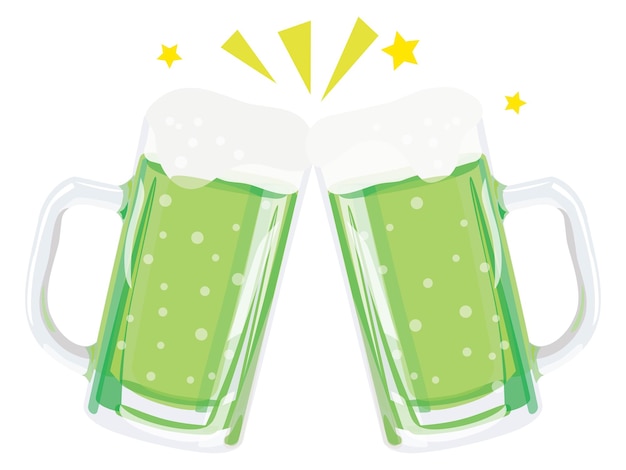 Vektor ein paar gläser mit grünem bier der st. patrick's day vector illustration