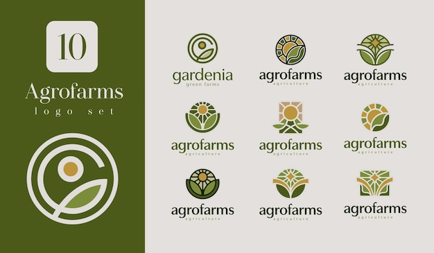 Vektor ein paar logos für agrofarmen und agrofarmen