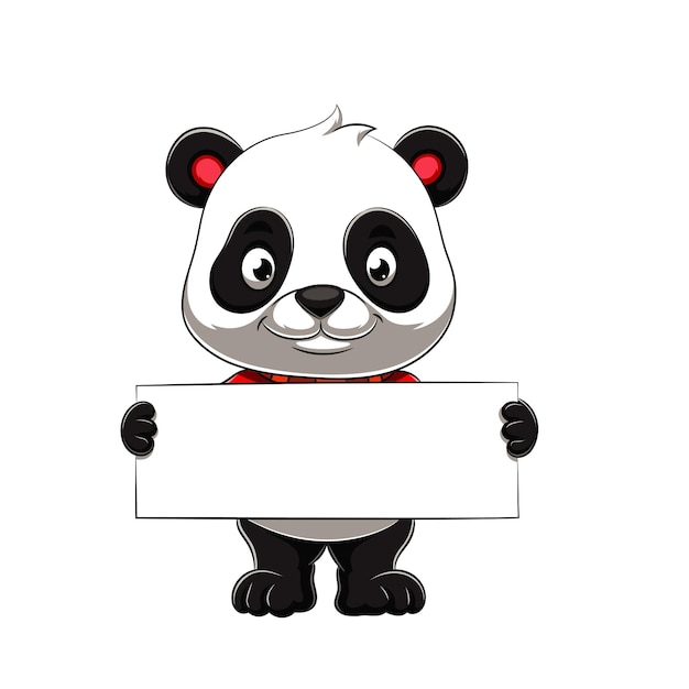 ein Panda mit einem Schild, auf dem steht Panda