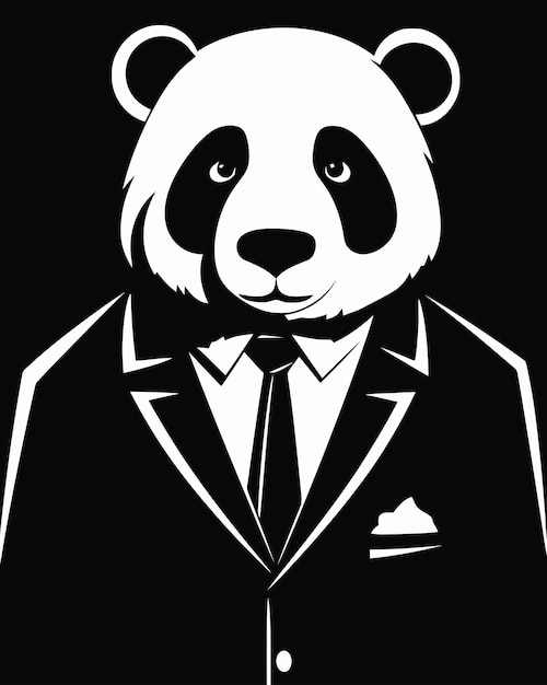 Ein Pandabär im Anzug mit Krawatte.