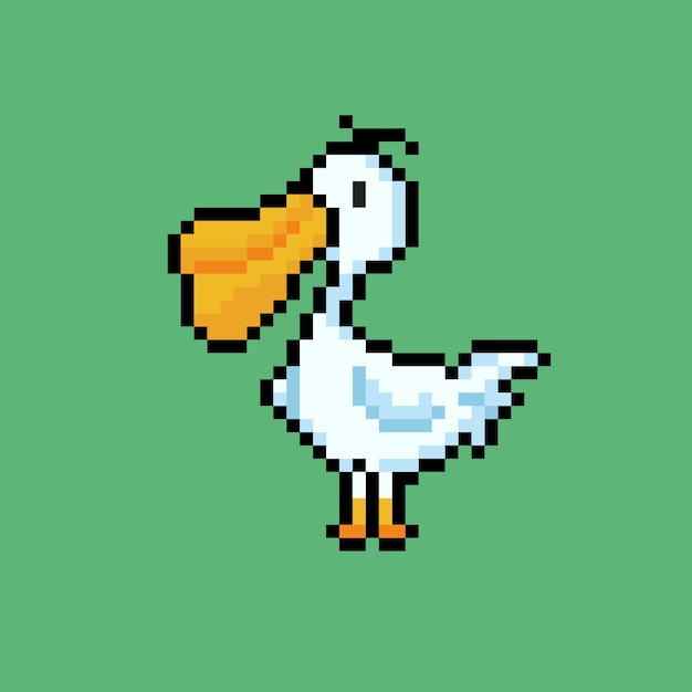 Ein pelikan im pixel-art-stil