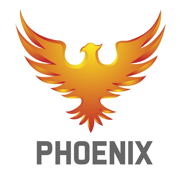 Vektor ein phönix-vogel-logo mit dem wort phönix darauf